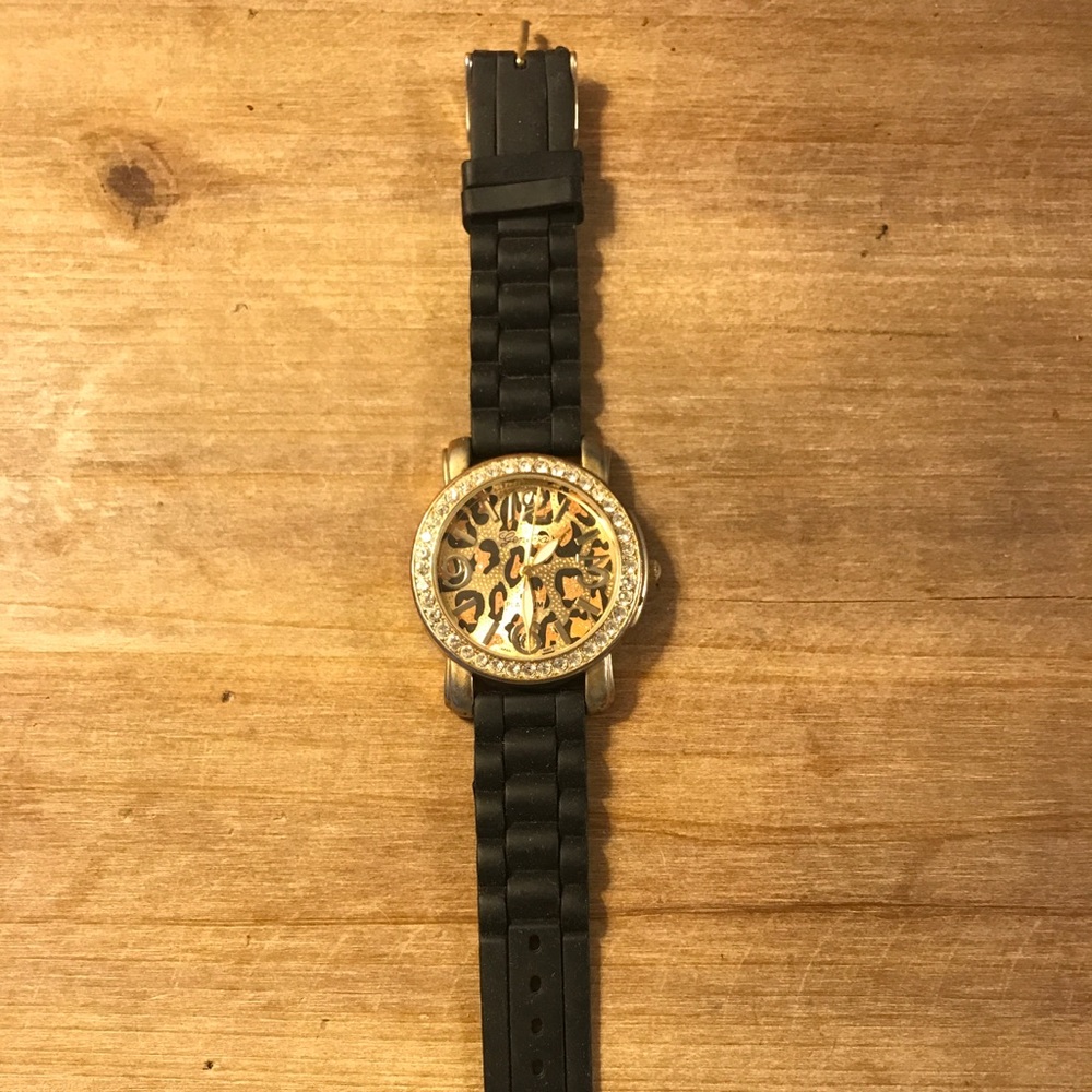 Diamond Geneva watch Leopard print